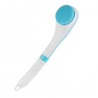 Electric Bath Brush With Long Handle Adjustable Speed Automatic Body Massage Brush With 5 Brush Heads blue