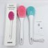 Electric Body Bath Brush Electric Long Handle Bath Brush Silicone Massage Body Scrubber Battery Powered charging Shower Brush 8381A charging   pink English
