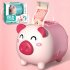 Electric Cartoon Piggy Bank Cute Pig Large Capacity Password Automatic Safe Toys For Children Gifts Ornament blue