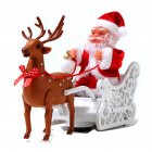 Electric  Christmas  Ornaments Elk Sleigh Santa Claus Electric Music Deer Cart Creative Christmas Gifts Deer pull cart