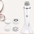Electric Facial Cleansing Brush Rechargeable Facial Cleanser with Brush Heads for Exfoliating Massaging White