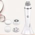 Electric Facial Cleansing Brush Rechargeable Facial Cleanser with Brush Heads for Exfoliating Massaging Green