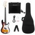 Electric Guitar Beginner Kit Rosewood Fingerboard 4 Strings Bass Accessories With Audio Picks Strap Guitar Bag Cable Wrench Red set