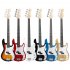 Electric Guitar Beginner Kit Rosewood Fingerboard 4 Strings Bass Accessories With Audio Picks Strap Guitar Bag Cable Wrench Red set