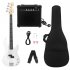 Electric Guitar Beginner Kit Rosewood Fingerboard 4 Strings Bass Accessories With Audio Picks Strap Guitar Bag Cable Wrench White set