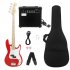 Electric Guitar Professional 4 String Exquisite Stylish Bass Guitar Music Equipment With Power Line Bag Wrench Tool Red