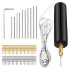 Electric Hand Drill Tools Set, Mini Electric Drill With Usb Cable, Round Drill Body, Wrench, 10 Twist Drill Bits, 100 Eye Screws, 11000rpm Idle Speed Jewelry Drill Set Set six