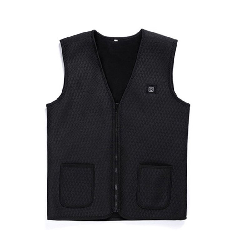 Electric Heating Vest Or Mobile Power Self-heating Clothes Waist  Protection Vest For Men Women Black_xxxl