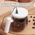 Electric High Speed Mixing Cup  Self Stirring Mug With USB Charging Port  Waterproof Glass Structure  Button  Lid  400ml Glass Self Stirring Mug For Home Khaki 