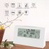 Electric Lcd Desk Alarm  Clock With Calendar Digital Temperature Humidity Modern Home Office Watch White