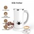 Electric Milk Frother Automatic Stainless Steel Electric Cold Hot Frothing Foamer Chocolate Coffee Mixer White