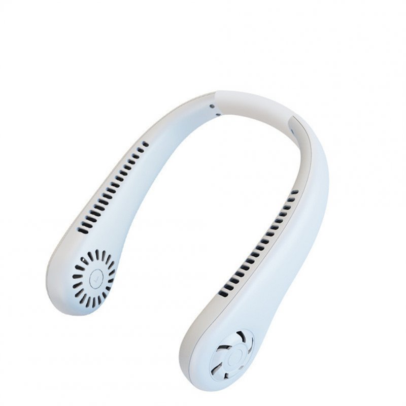 Electric Neck Fan 3-level Adjustable Usb Rechargeable Bladeless Mini Sports Fan Lightweight Cooling Fans white