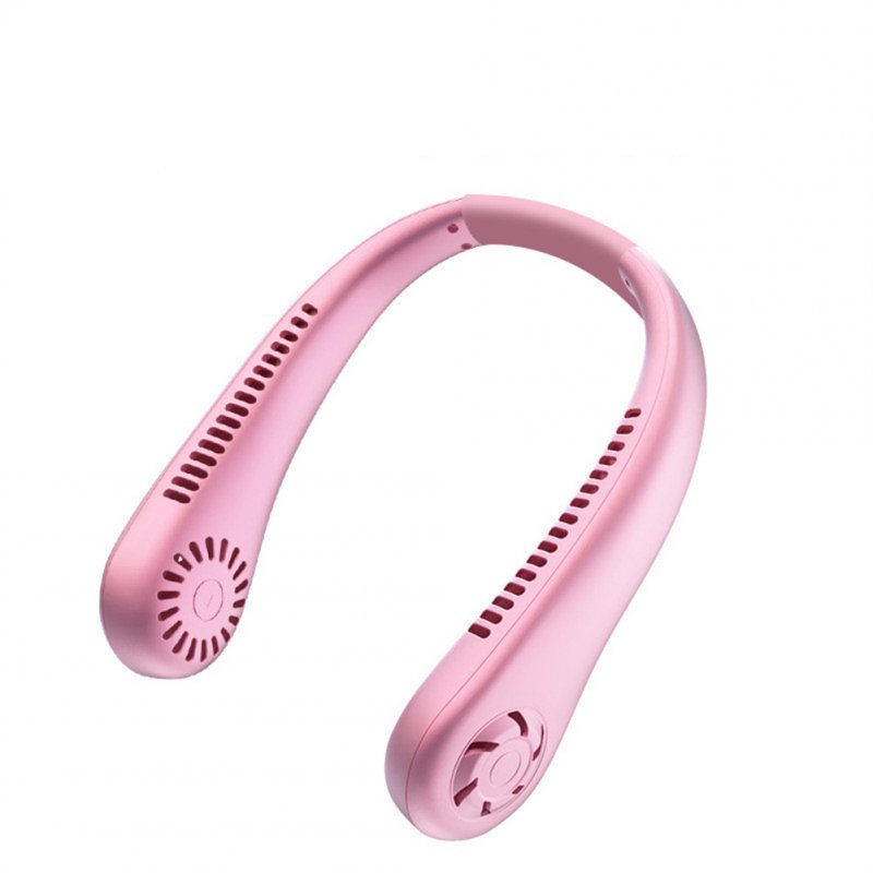 Electric Neck Fan 3-level Adjustable Usb Rechargeable Bladeless Mini Sports Fan Lightweight Cooling Fans pink