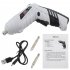 Electric  Screwdriver 3 6v Portable Usb Charging Handheld Cordless Practical Drill Power Tool White
