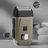 Electric Shaver Reciprocating Double Headed Beard Trimmer USB Rechargeable LCD Shaving Machine Army Green