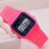 Electric Sport Watch LED Digital Waterproof Quartz Wrist Watch Gifts for Boys and Girls Rose red