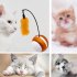 Electric Tumbler Luminous Vocal Rolling Ball with Feather Teaser Interactive Pet Toy for Cats White orange