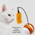 Electric Tumbler Luminous Vocal Rolling Ball with Feather Teaser Interactive Pet Toy for Cats White orange