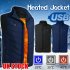 Electric Vest Heated Jacket USB Thermal Warm Heated Pad Winter Body Warmer blue M