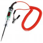 Electrical Tester Pen Battery Tester Automotive With Clip Digital Display System Spring Light Weight Electric Test Pen For Car Truck Motorcycle red