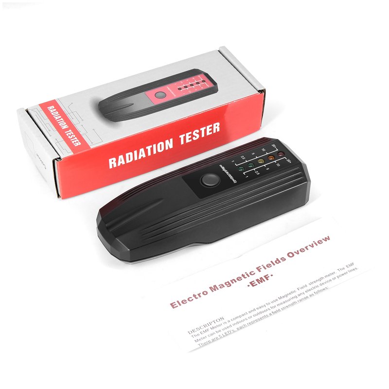 Electromagnetic Radiation Detector Led Magnetic Field Detector Test Equipment For Computer Refrigerators black