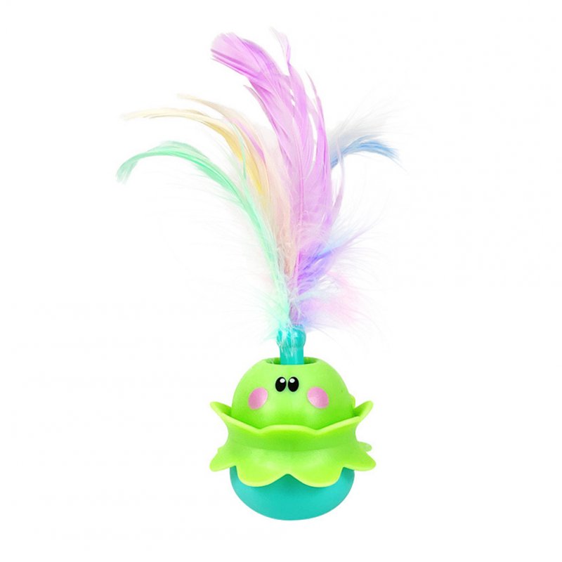Electronic Cat Toy, Automatic Cat Toys Interactive With LED Lights, Type-C Charging Cable, Whisper Mode, Swing Type Rechargeable Cat Toys For Living Room blue green wide6.5cm height 20cm