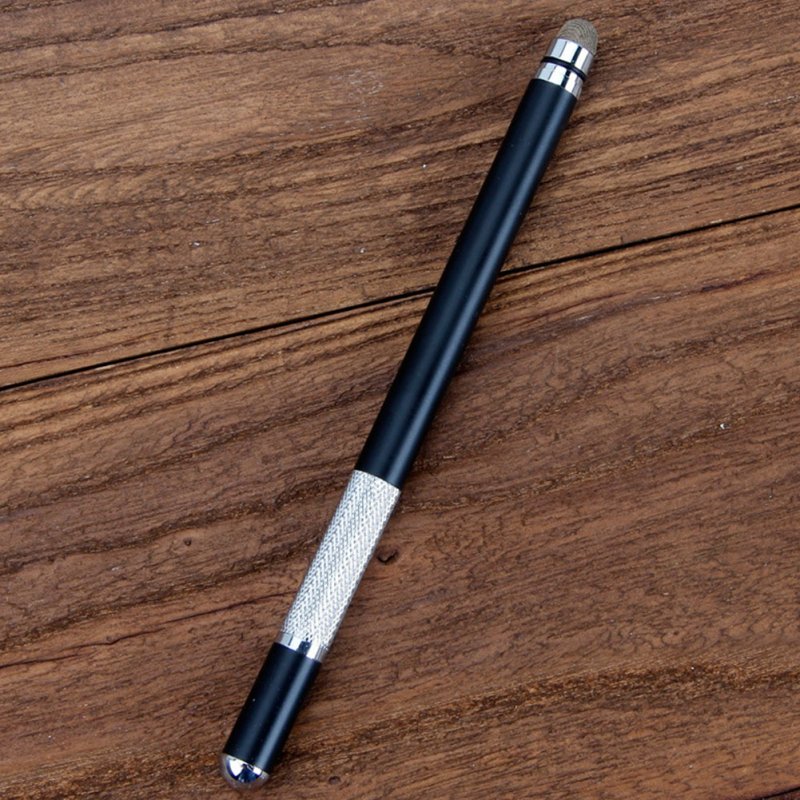 Electronic Dawing Pen Conductive Cloth + Sucker 2 in 1 Metal Capacitor Active Stylus Pen black