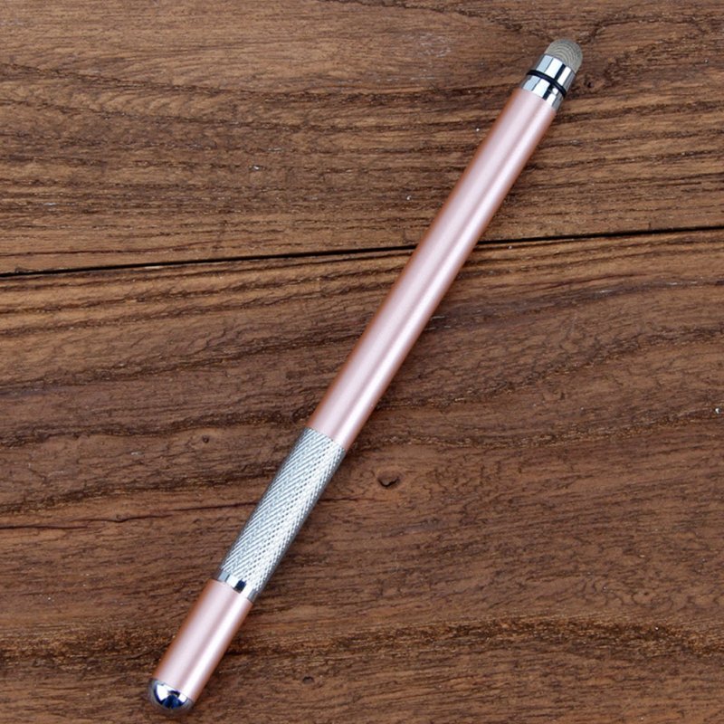 Electronic Dawing Pen Conductive Cloth + Sucker 2 in 1 Metal Capacitor Active Stylus Pen Rose gold