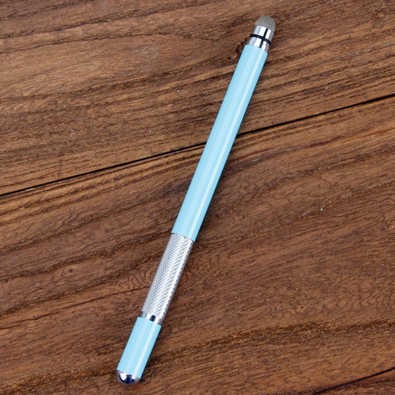 Electronic Dawing Pen Conductive Cloth + Sucker 2 in 1 Metal Capacitor Active Stylus Pen Light blue