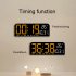Electronic Digital Clock With 5 Modes Big Digits Sleep Button Voice Control Adjustable Brightness Table Clock For Office Living Room Bedroom School orange