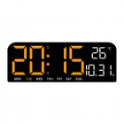 Electronic Digital Clock With 5 Modes Big Digits Sleep Button Voice Control Adjustable Brightness Table Clock For Office Living Room Bedroom School orange