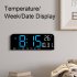 Electronic Digital Clock With 5 Modes Big Digits Sleep Button Voice Control Adjustable Brightness Table Clock For Office Living Room Bedroom School orange