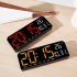 Electronic Digital Clock With 5 Modes Big Digits Sleep Button Voice Control Adjustable Brightness Table Clock For Office Living Room Bedroom School orange