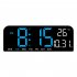 Electronic Digital Clock With 5 Modes Big Digits Sleep Button Voice Control Adjustable Brightness Table Clock For Office Living Room Bedroom School orange