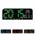 Electronic Digital Clock With 5 Modes Big Digits Sleep Button Voice Control Adjustable Brightness Table Clock For Office Living Room Bedroom School orange
