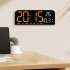 Electronic Digital Clock With 5 Modes Big Digits Sleep Button Voice Control Adjustable Brightness Table Clock For Office Living Room Bedroom School orange