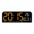 Electronic Digital Clock With 5 Modes Big Digits Sleep Button Voice Control Adjustable Brightness Table Clock For Office Living Room Bedroom School orange