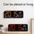 Electronic Digital Clock With 5 Modes Big Digits Sleep Button Voice Control Adjustable Brightness Table Clock For Office Living Room Bedroom School orange