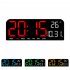 Electronic Digital Clock With 5 Modes Big Digits Sleep Button Voice Control Adjustable Brightness Table Clock For Office Living Room Bedroom School orange