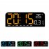 Electronic Digital Clock With 5 Modes Big Digits Sleep Button Voice Control Adjustable Brightness Table Clock For Office Living Room Bedroom School orange