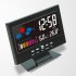 Electronic Digital LCD Desk Alarm Clock Thermometer Backlight Acoustic Control Sensing Weather Forecast Table Clock black