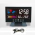 Electronic Digital LCD Desk Alarm Clock Thermometer Backlight Acoustic Control Sensing Weather Forecast Table Clock black