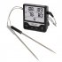 Electronic Food Thermometer High precision Intelligent Large Screen Digital Temperature Meter With Probes black