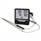 Electronic Food Thermometer High-precision Intelligent Large Screen Digital Temperature Meter With Probes black