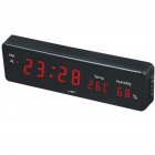 Electronic LED Digital Wall Clock with Temperature Humidity Display Home Clocks European Plug red