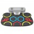 Electronic Roll Up Drum Dual Speaker Rechargeable Practice Pad Digital Drum with Portable Folding Pedal White