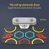 Electronic Roll Up Drum Dual Speaker Rechargeable Practice Pad Digital Drum with Portable Folding Pedal White