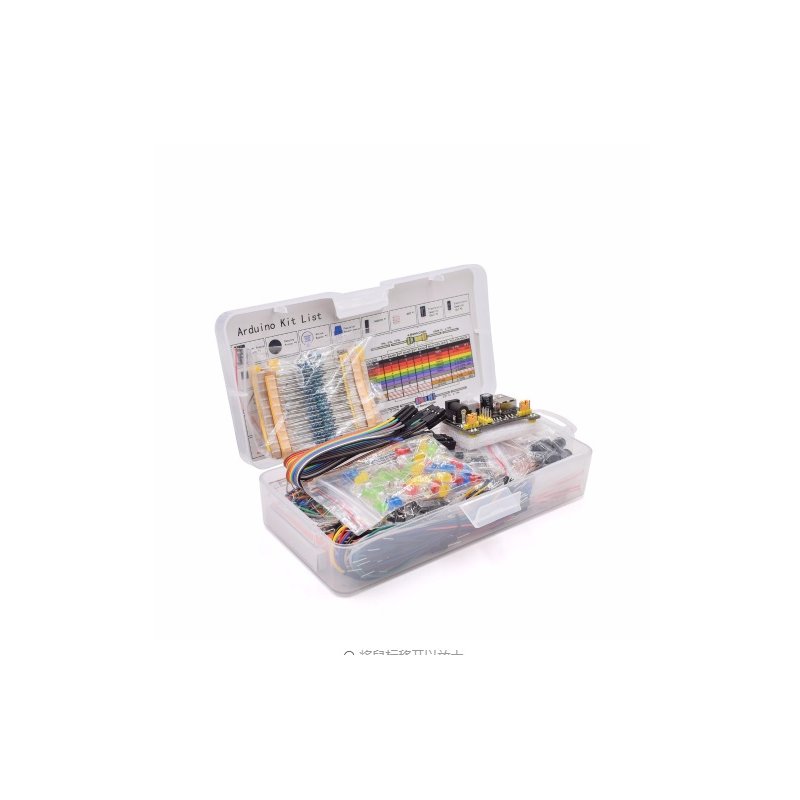 Electronics Component Basic Starter Kit with 830 Tie-points Breadboard Cable Resistor Capacitor LED Potentiometer Box Packing 830 set