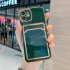 Electroplating Wallet Stand Holder Phone Cover Protective Phone Case For Iphone Series Dark green iphone12