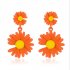 Elegant Daisy Earrings Cute Flower Earrings for Women Gift  02 orange
